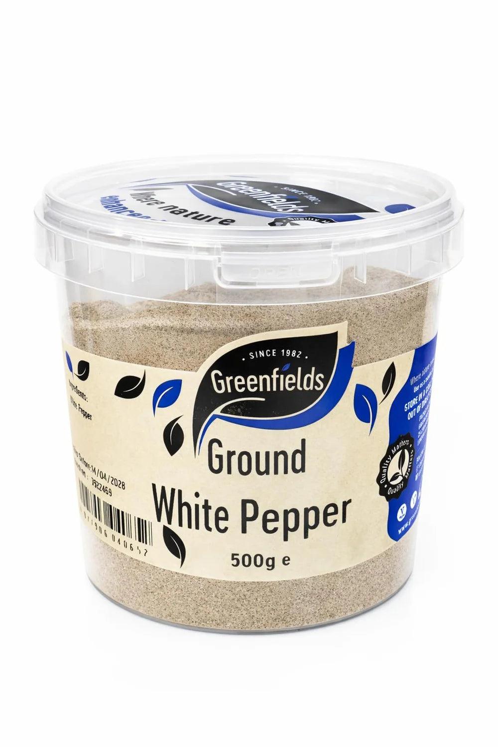 Greenfields Ground White Pepper 500g