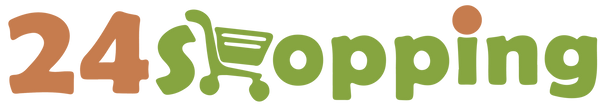 Logo of '24sopping' with a shopping cart icon.