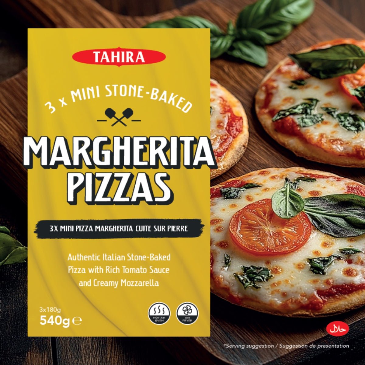 MARGHERITA PIZZA – 3x MINI STONE - BAKED - 24shopping.shop
