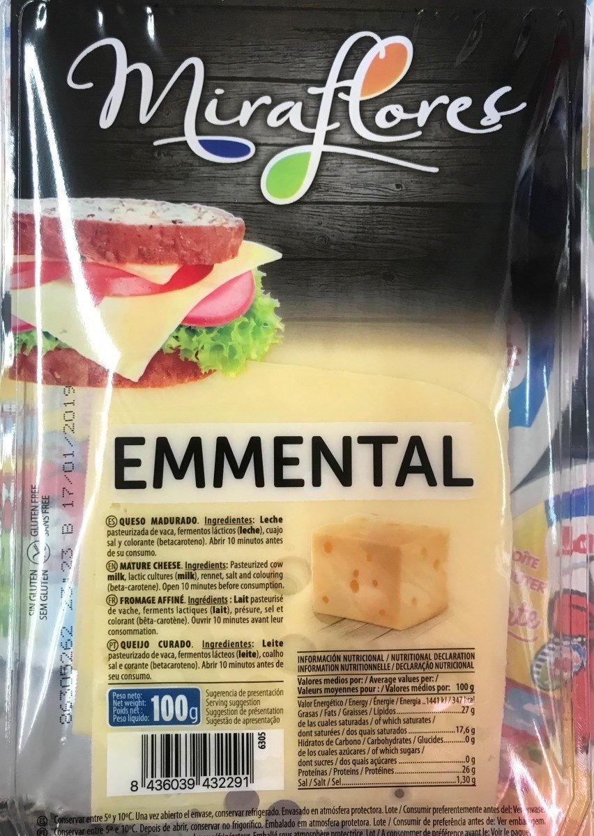 Miraflores Emmental Fromage affiné 100g - 24shopping.shop