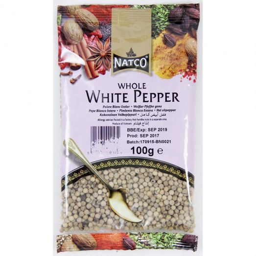 Natco Whole White Pepper 100g bag - 24shopping.shop