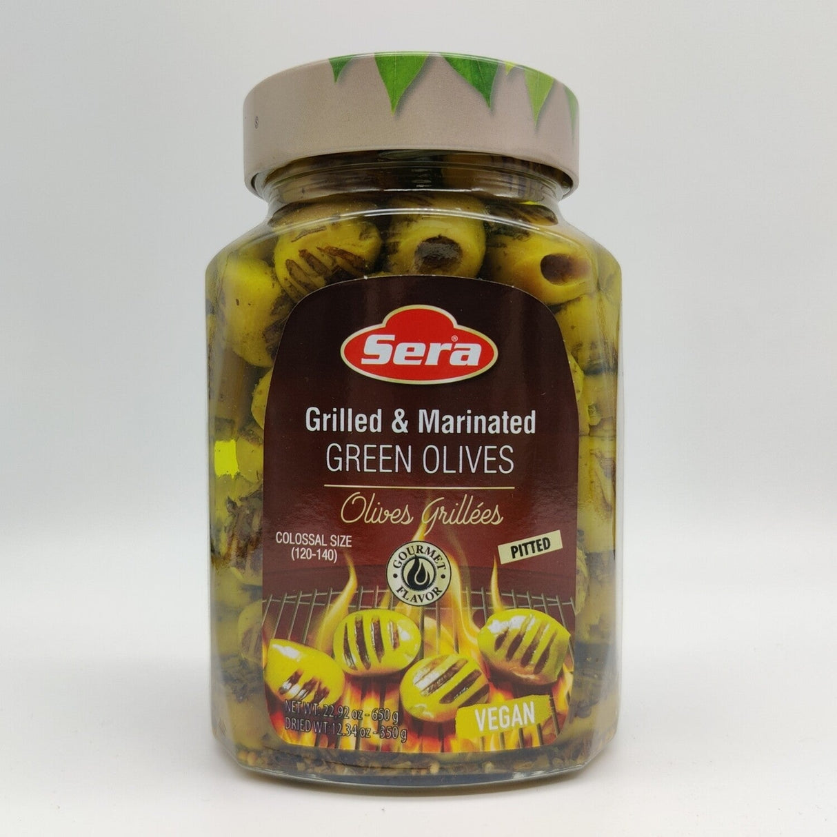 Stellos Grilled & Marinated Pitted Green Olives 650g - 24shopping.shop