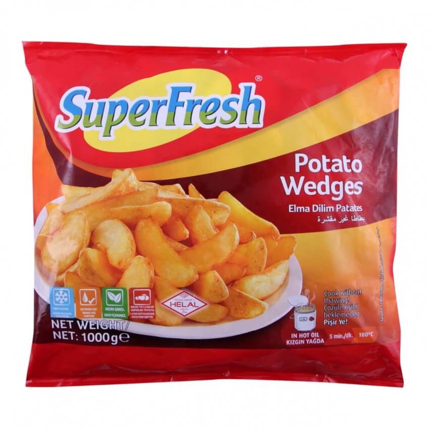 Super Fresh Potato Wedges 1kg - 24shopping.shop