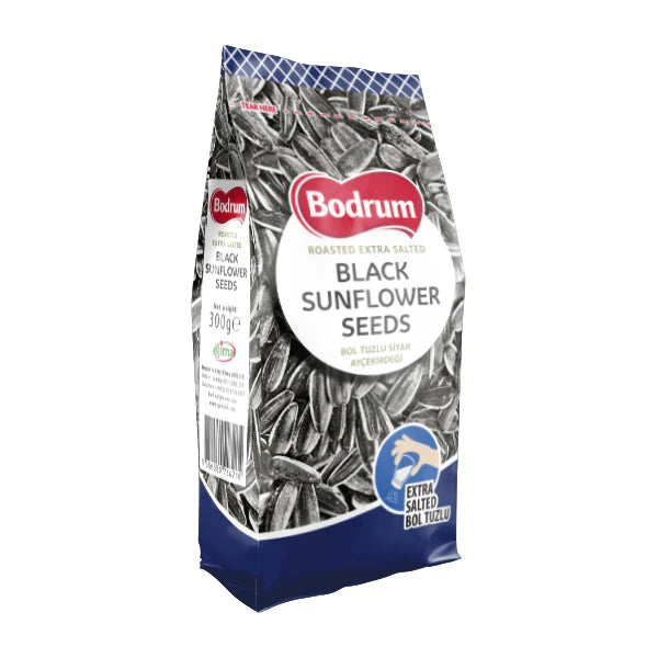 Bodrum Roasted Black Sunflower Seeds Extra Salted 300g