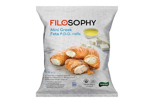 FILO MINI ROLLS WITH FETA CHEESE AND EXTRA VIRGIN OLIVE OIL 500G - 24shopping.shop