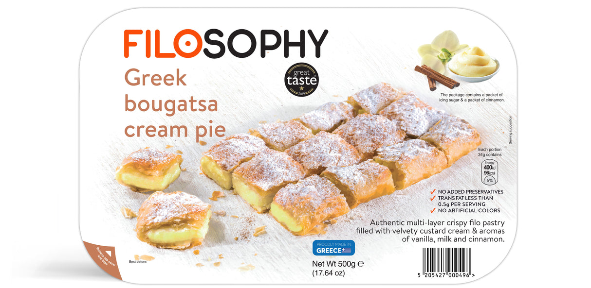 FILOSOPHY Greek Bougatsa Cream Pie 500g - 24shopping.shop