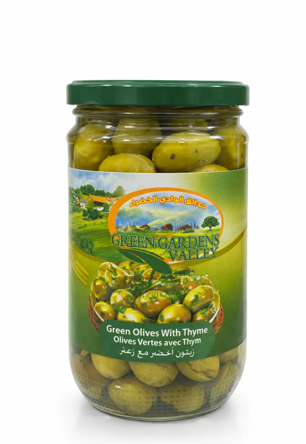 Green Gardens Valley Green Olives with Thyme 640g - 24shopping.shop