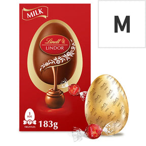 Lindt Lindor Milk Chocolate Egg with Milk Truffles 183g - 24shopping.shop