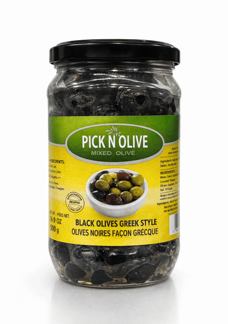 PICK N OLIVE Greek Black Olives 850g - 24shopping.shop