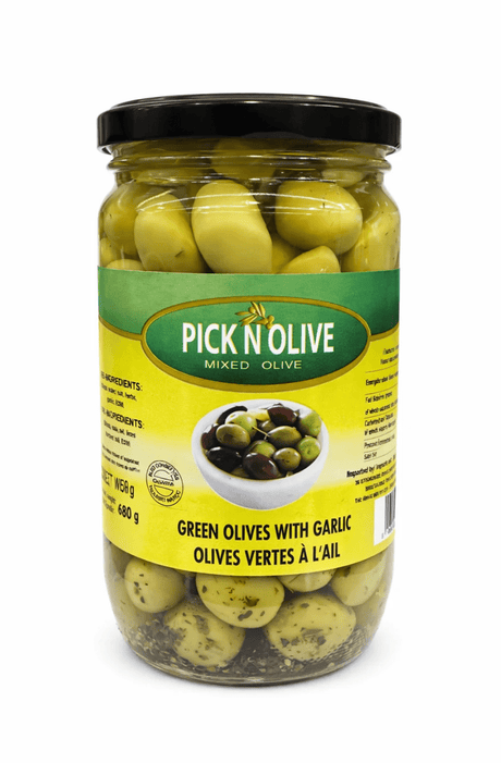PICK N OLIVE Green Olives with Garlic 1KG - 24shopping.shop