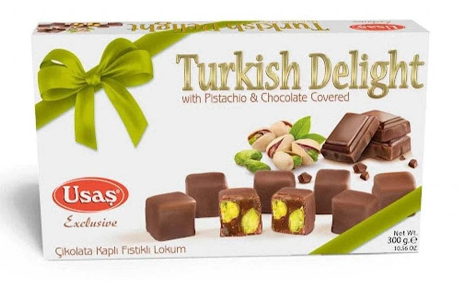Usas Turkish Delight With Pistachio & Chocolate Covered 300g