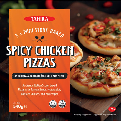 SPICY CHICKEN PIZZA – 3x MINI STONE - BAKED - 24shopping.shop