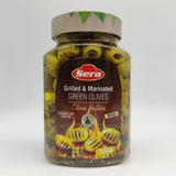 Stellos Grilled & Marinated Pitted Green Olives 650g - 24shopping.shop