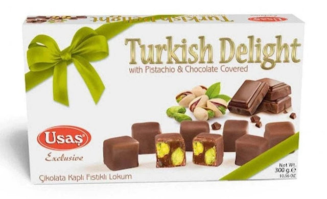 Usas Turkish Delight With Pistachio & Chocolate Covered 300g - 24shopping.shop