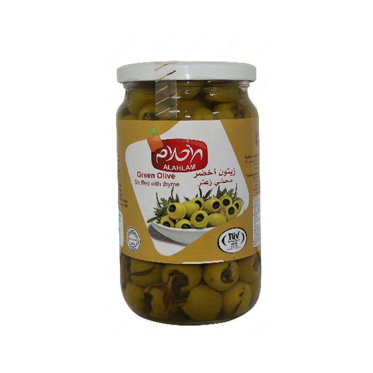 ALAHLAM Green Olive Stuffed with Thyme 700g - 24shopping.shop