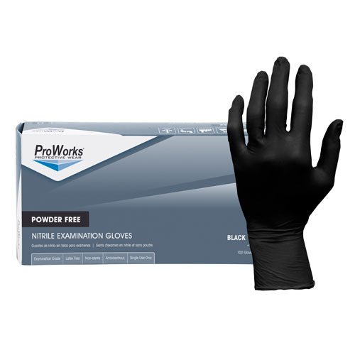 Black Nitrile Gloves Powder Free M (100) - 24shopping.shop