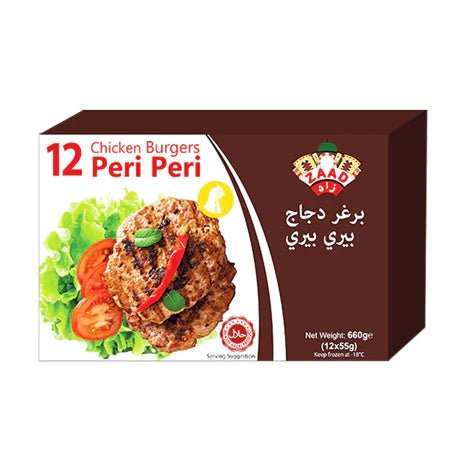 Zaad Chicken Burger peri peri 12 pc Halal - 24shopping.shop